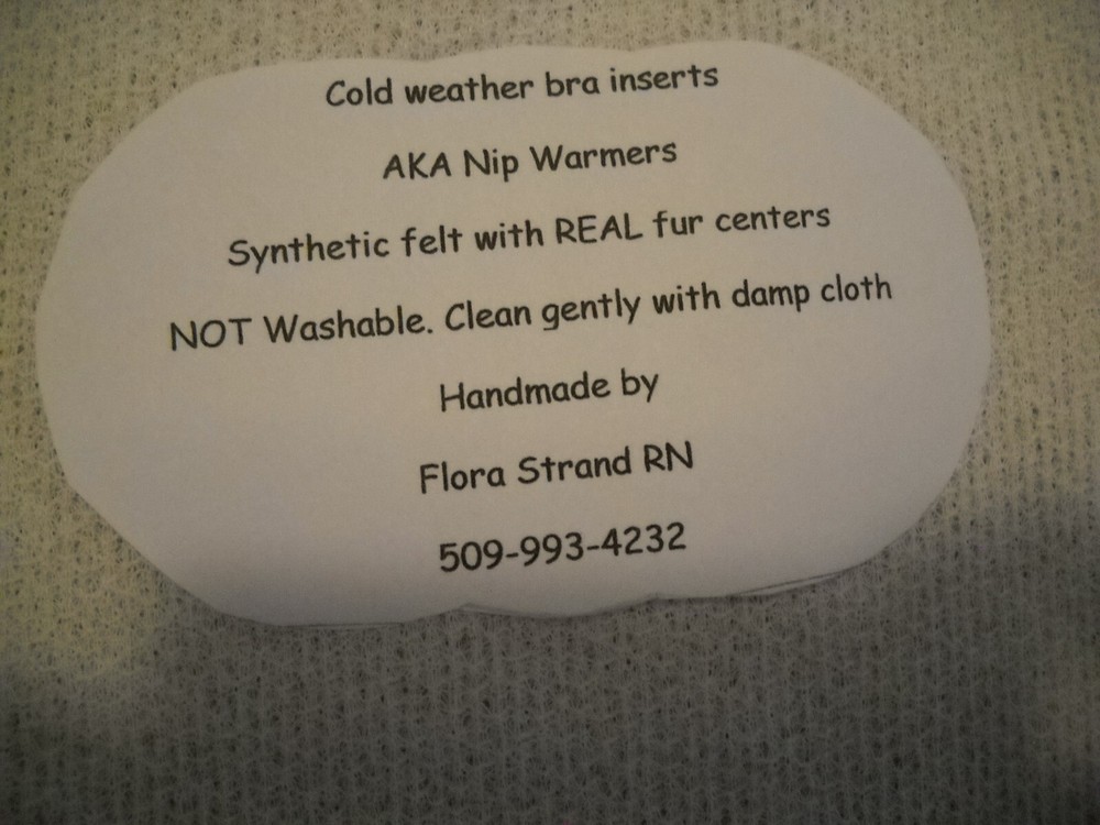 Real Rabbit fur cold-weather bra inserts