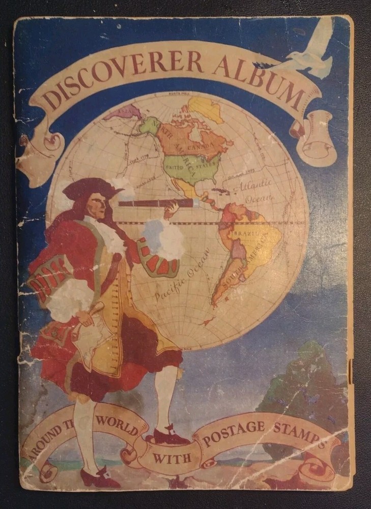 Discoverer Album Stamp Collector's Book w/Stamps