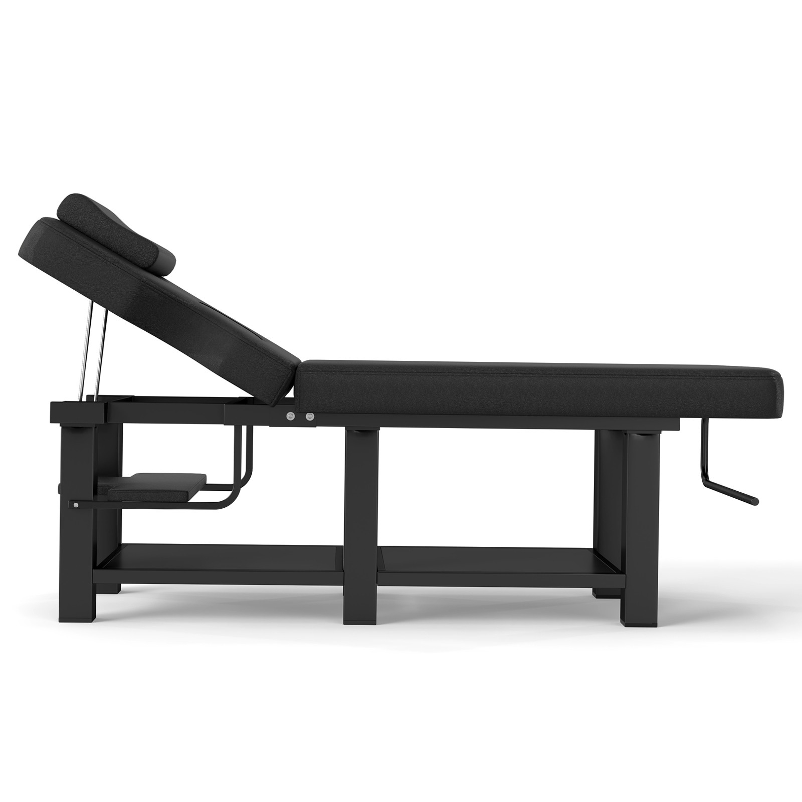 Black Massage Table Facial Bed Treatment Salon Spa Beauty w/Headrest, Open-Chest