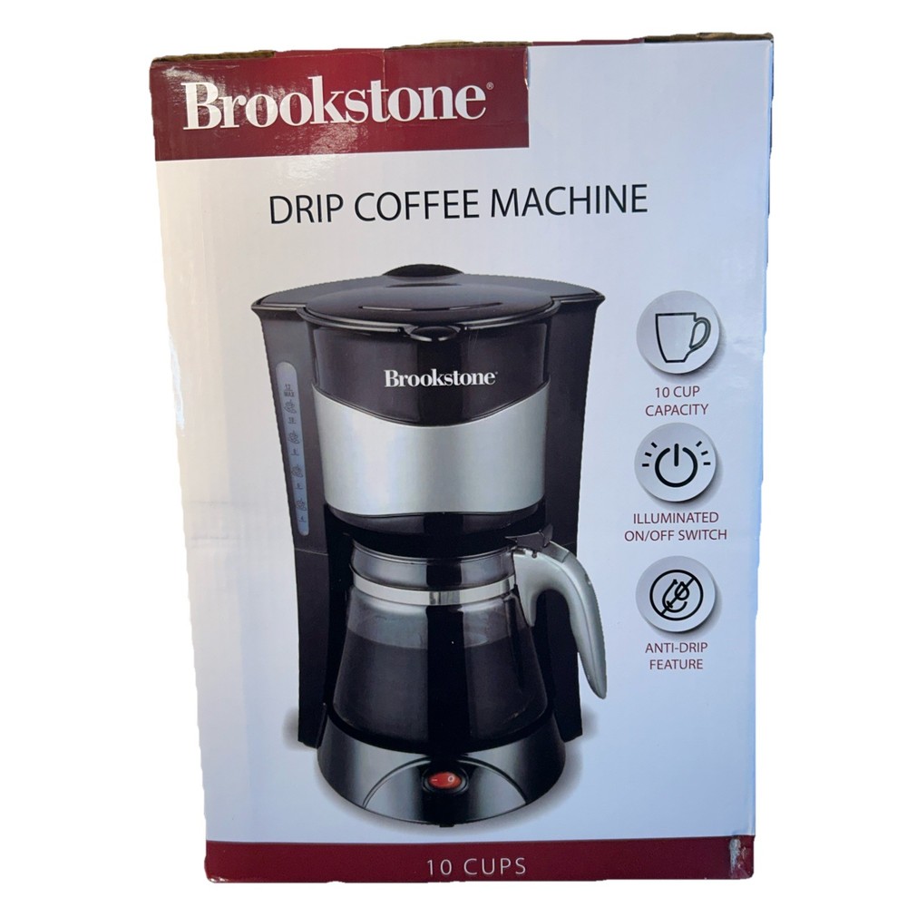 NEW BROOKSTONE 10 CUP DRIP COFFEE MACHINE