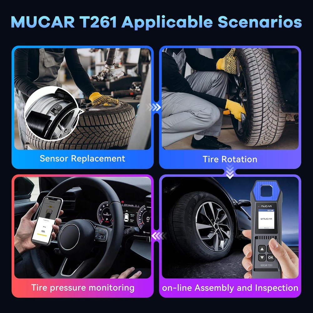 MUCAR T261 TPMS Relearn Sensor Activate Programming Tool For 892BT 689BT Scanner