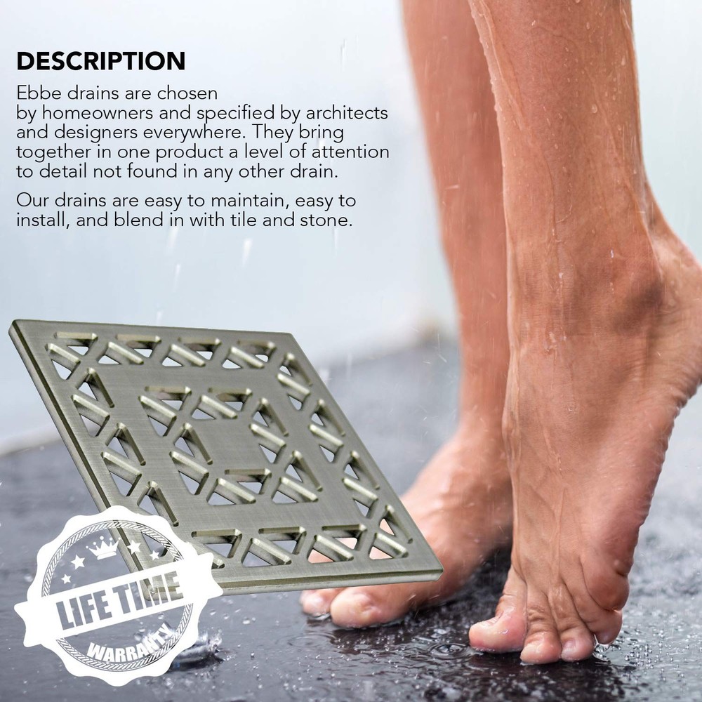 Ebbe E4802BN 4" Unique Grate Lattice Brushed