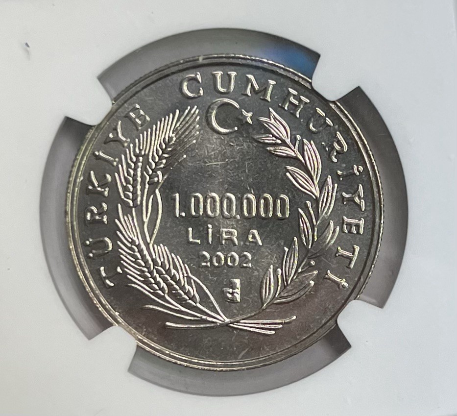 2002 Turkey 1 ML NGC Genuine