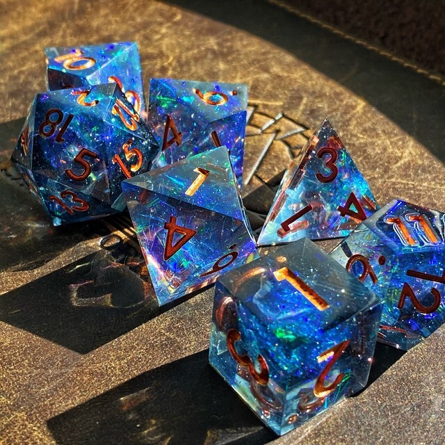 Sage's Miniaturized Galaxy Sharp Edge Resin Dice Set
