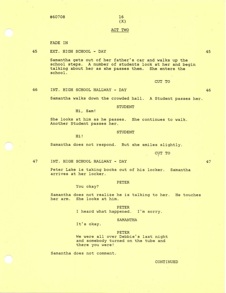 *ALFRED HITCHCOCK PRESENTS - THE GLOATING PLACE (1985) Final Revised Script