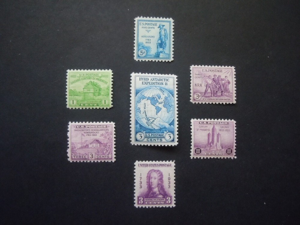 1933 US Commemorative Year Set #726/734 MNH OG VF