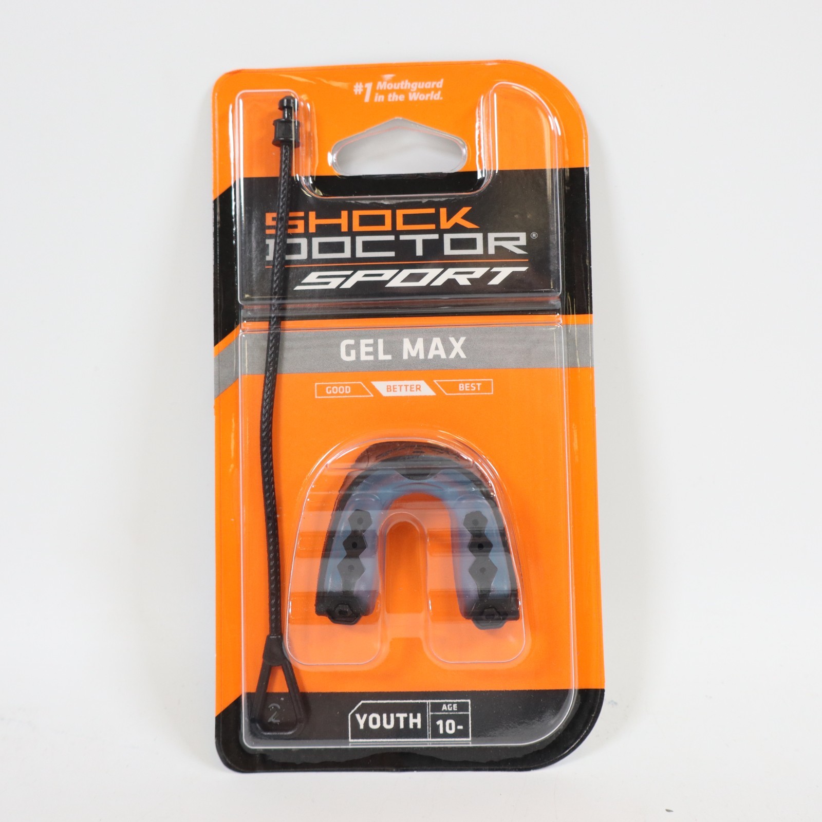 2 PACK Shock Doctor Sport Gel Max Classic Fit Youth Mouthguard Black/Blue Age 10