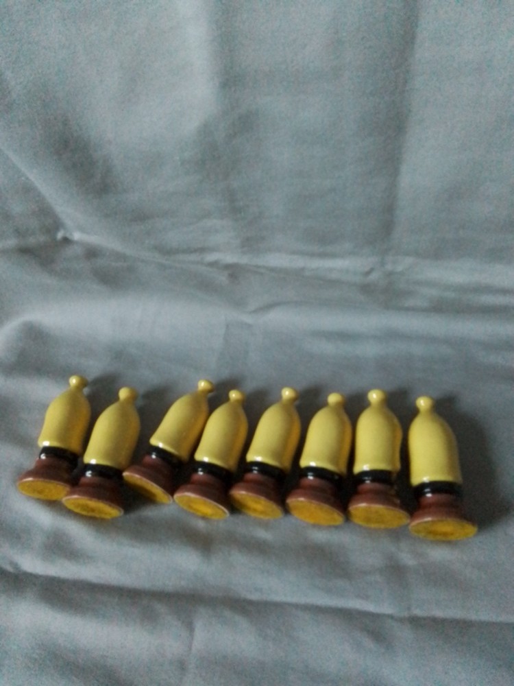 32pc Complete Chess Set Pieces. Hand Painted Medieval Or Gothic Theme.