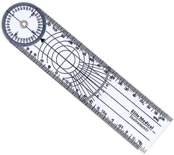 Accurate EMI 8-Inch Spinal Goniometer with 360-Degree Measurement Functionality