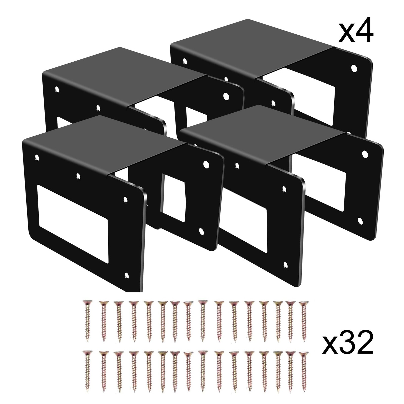 4 Pack Firewood Log Storage Rack Bracket,Indoor Outdoor Adjustable Heavy Duty