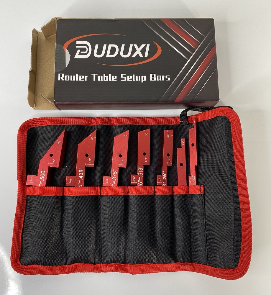 7 PCS Router Table Setup Bars,Height Depth Angle Woodworking and Storage Pouch