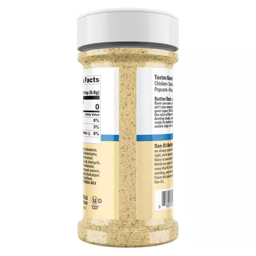 Dan-O's Outlaws Butter Dust Seasoning, 6.9 oz Bottle, Butter Free Ship NEW