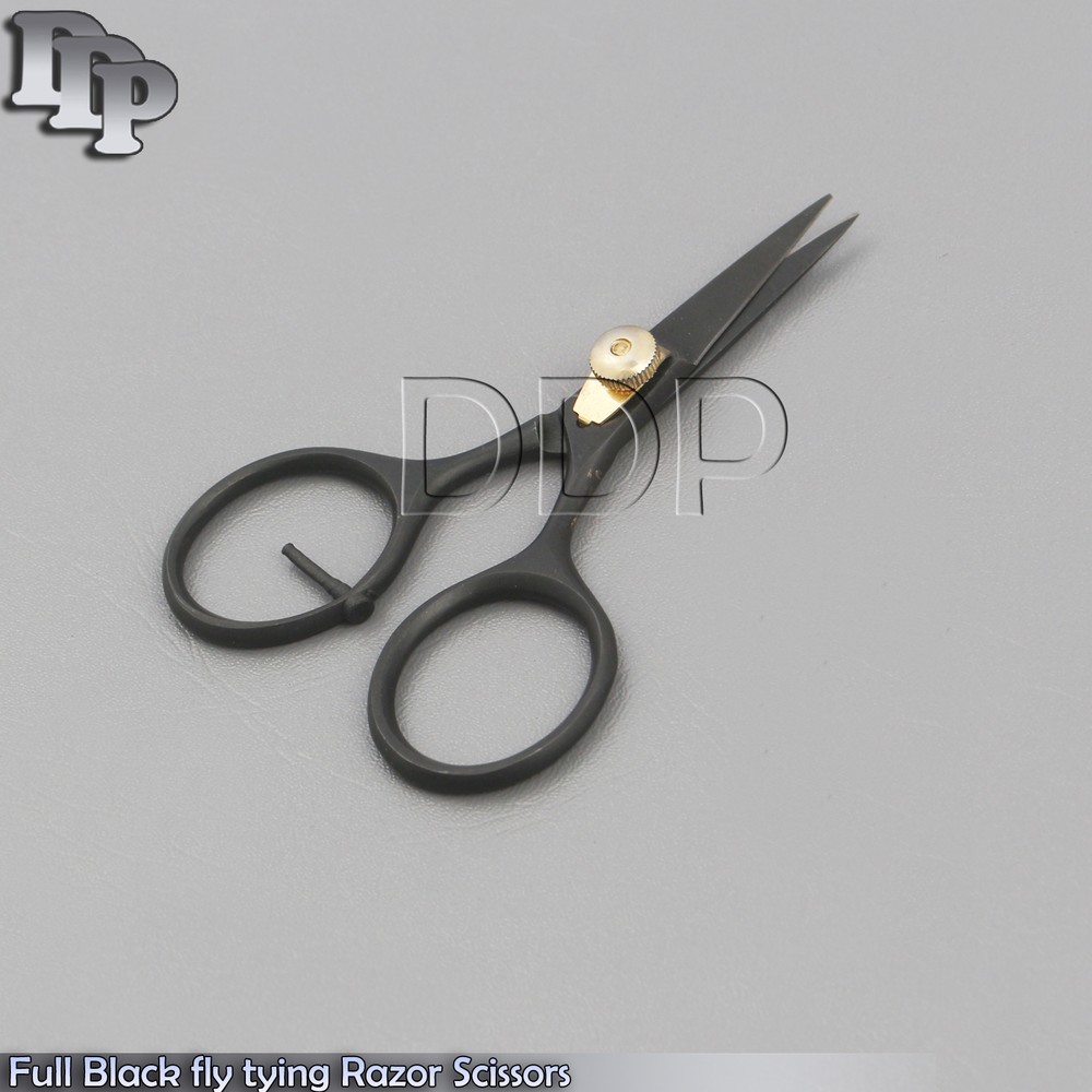 Full Black fly tying Razor scissors 4" straight super sharp blades BTS-36