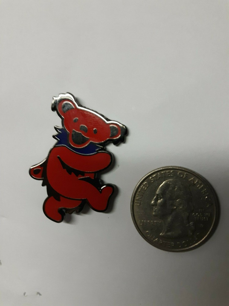 Red Bear Hat Pin Grateful Dancing Dead Bears lepal pins