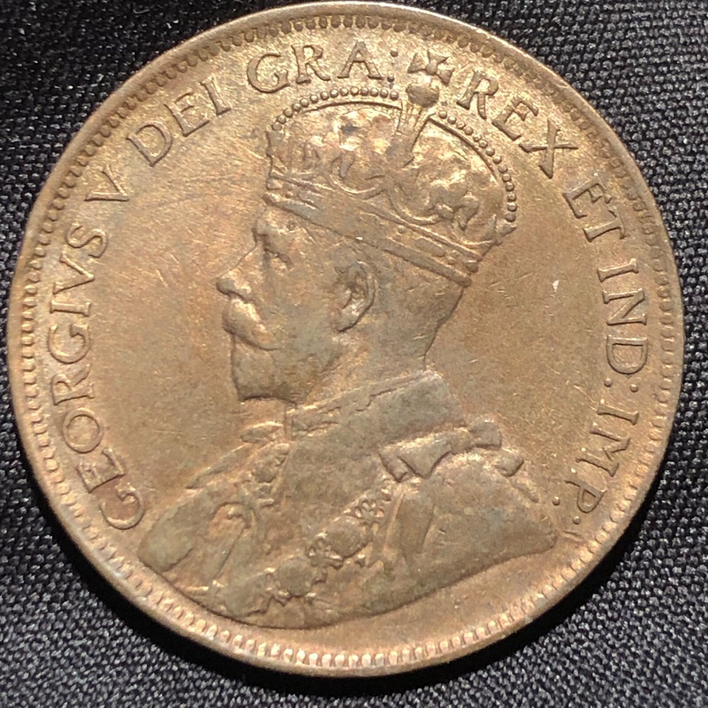 1917 Canada 1 Cent Bronze Coin - VF (Very Fine) condition