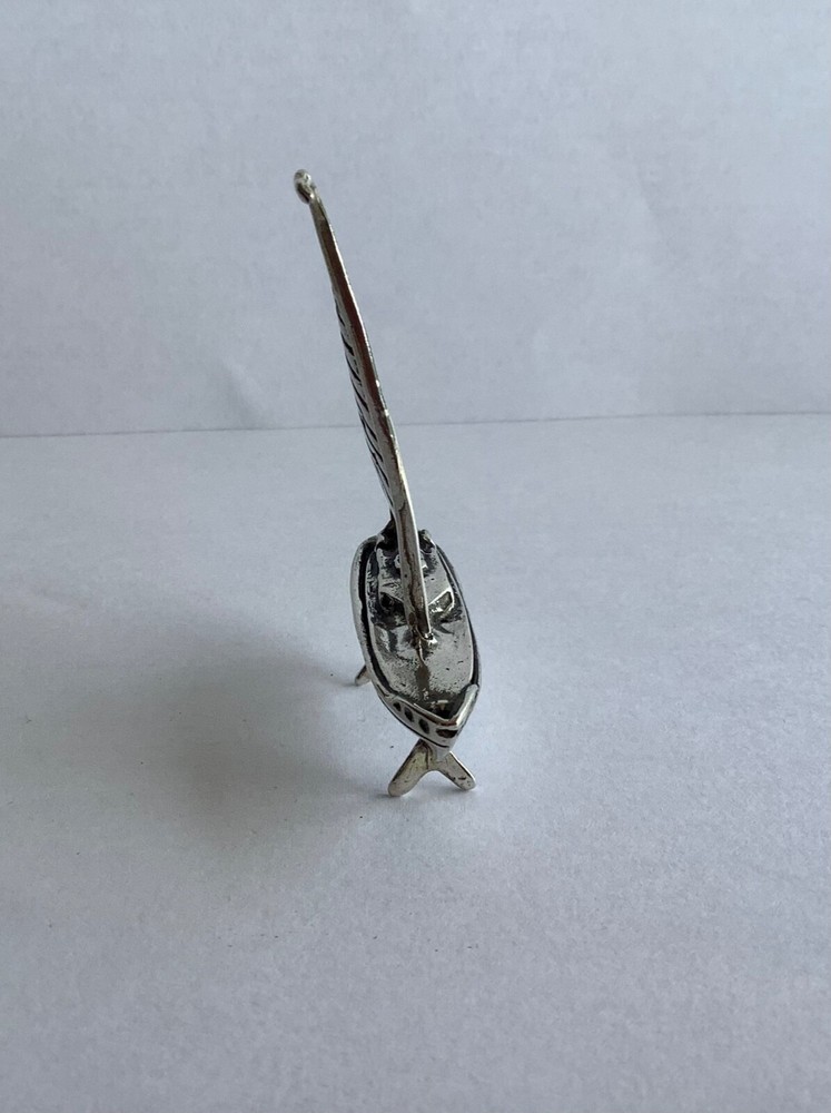 VINTAGE CONTINENTAL SOLID SILVER MINIATURE SAILING BOAT