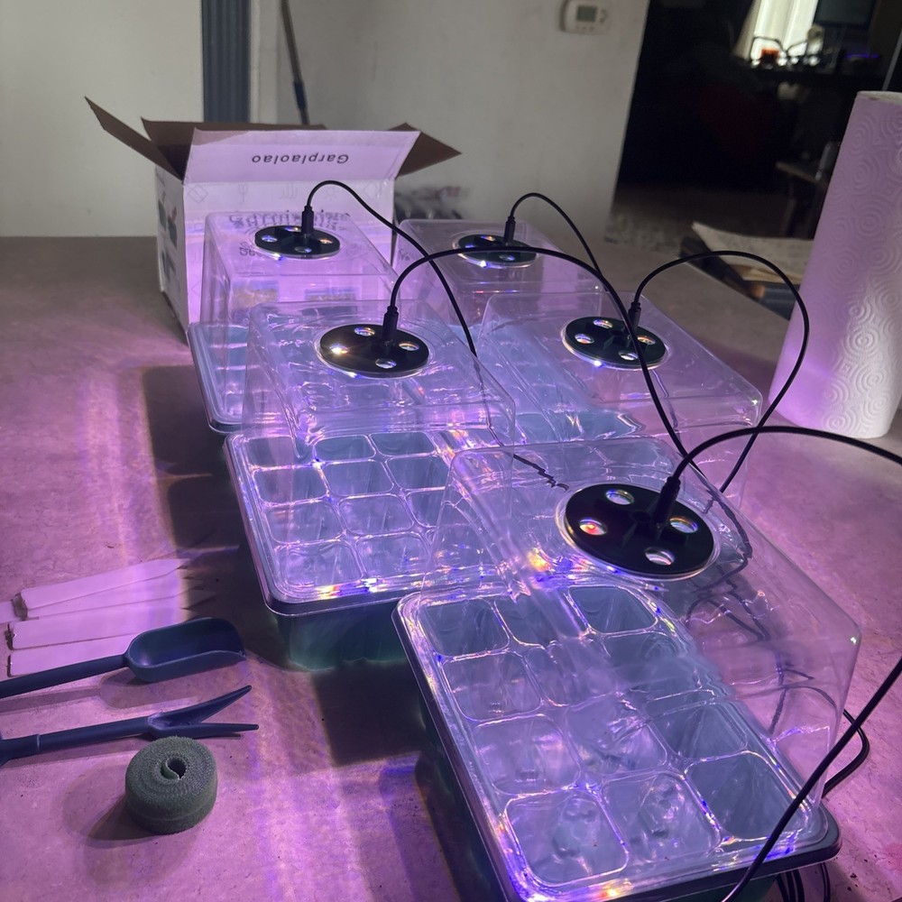 Seed Germination Kit With Dome And Led Lights, 6 domes , dimmable features!