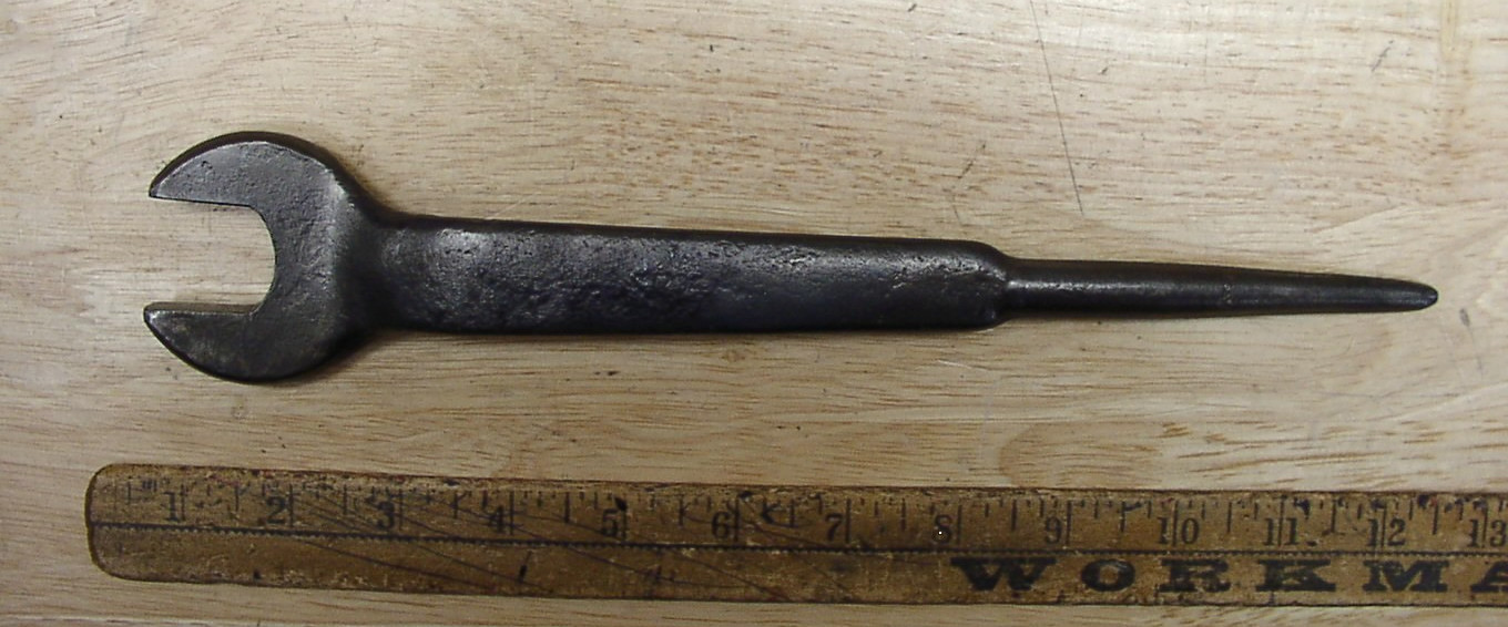 Vntg Unreadable Brand USA Spud Wrench,7/8" X 11-5/8",Iron Worker,Skyscraper,VG