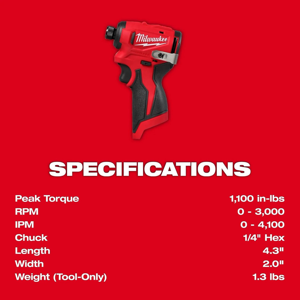 M12 Subcompact Brushless 1/4 Inch Hex Impact Driver (Bare Tool)