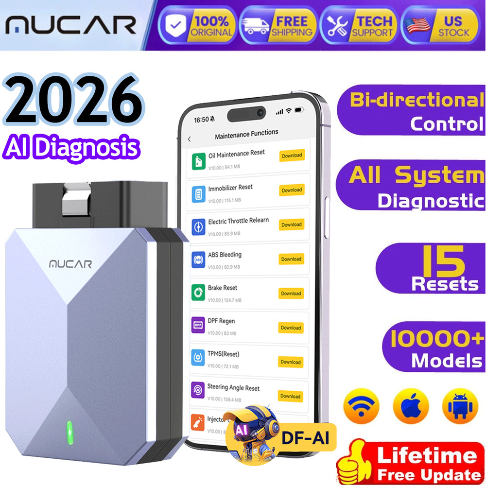 🔝2026 MUCAR BT200 MAX Bidirectional OBD2 Scanner Car System AI Diagnostic Tool