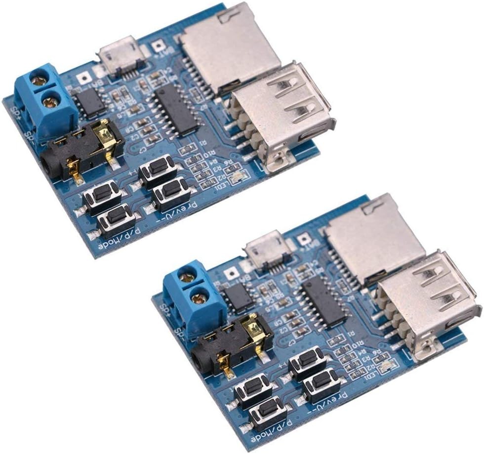 2pcs TF Card U Disk Play MP3 Decoder Player Module with Audio Amplifier Audio De