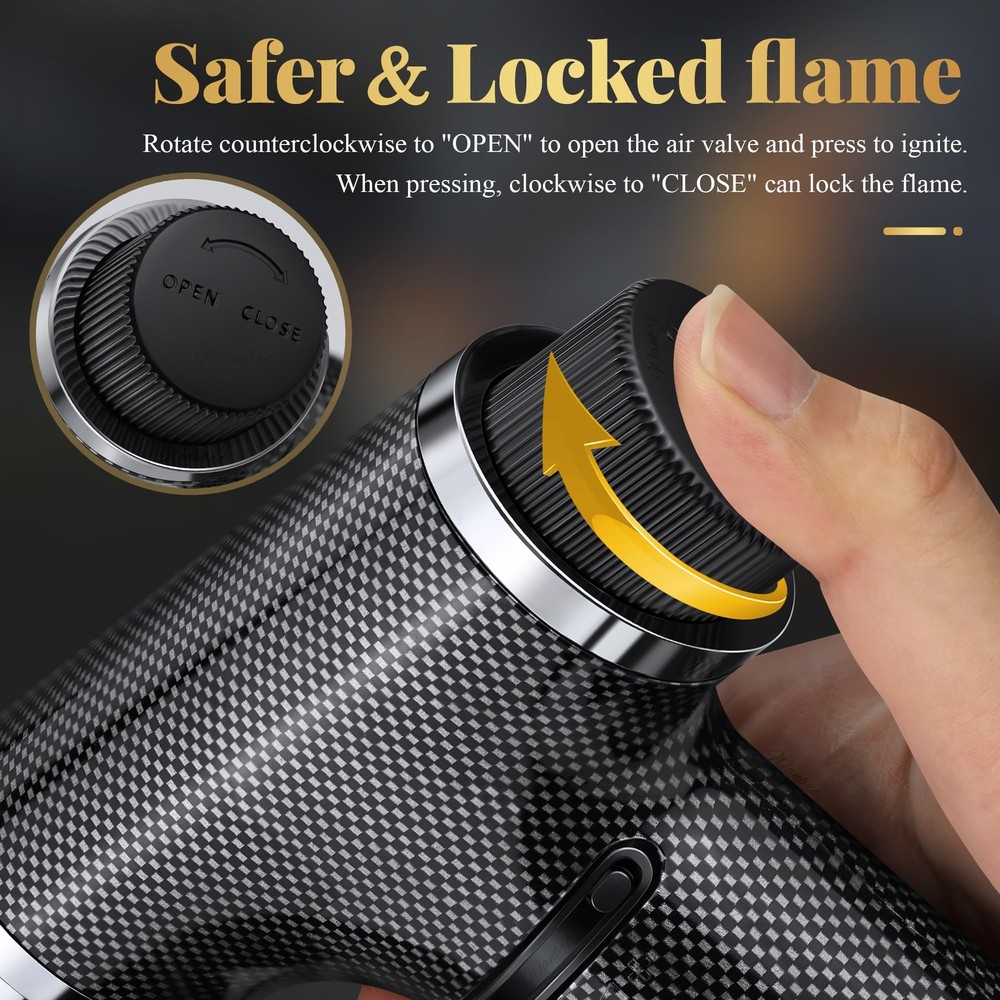 Kitchen Torch Lighter,Windproof Adjustable Butane Lighter Refillable for Cooking