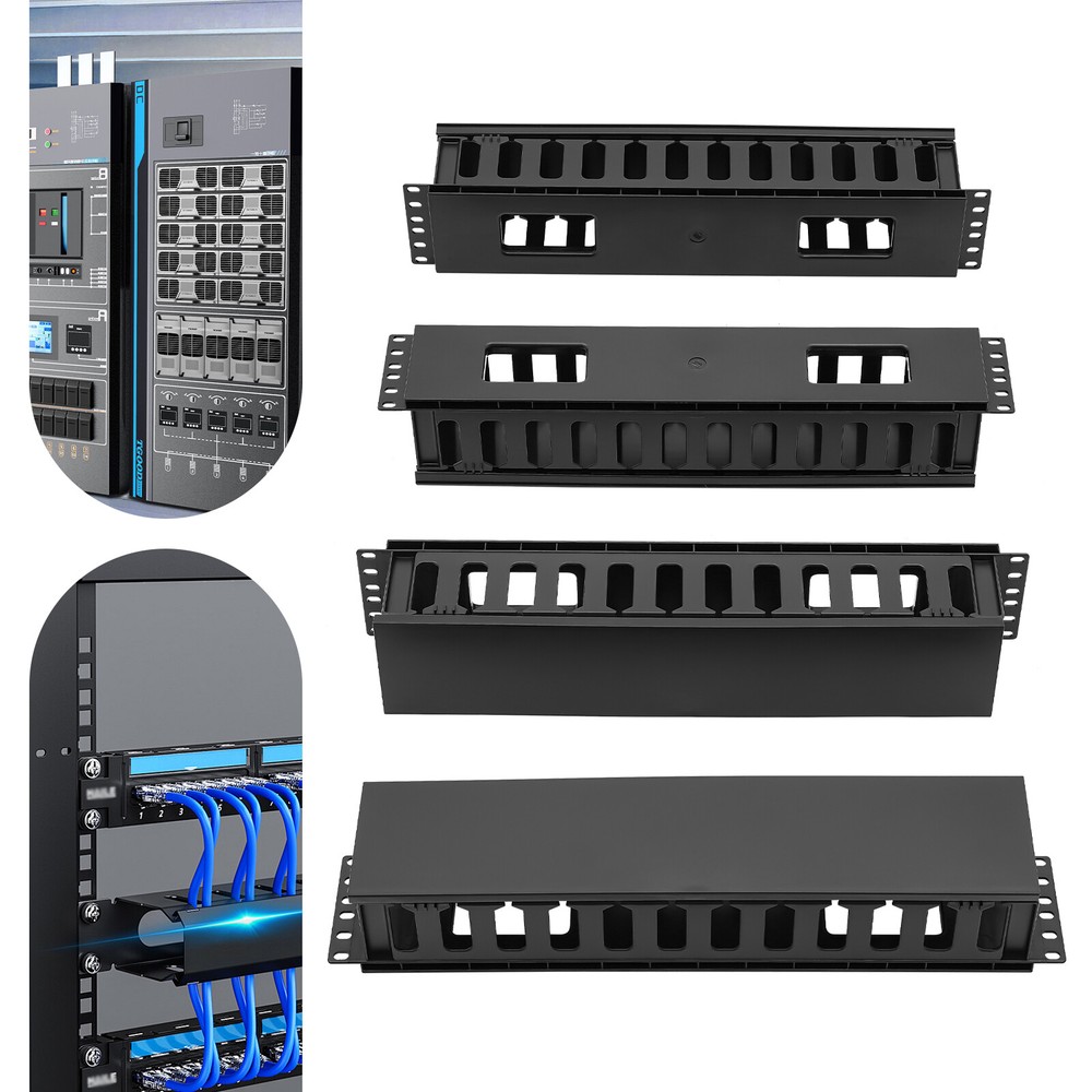 4 Pack Horizontal Rack Mount Cable Management, Cable Organizer, Cable Raceways