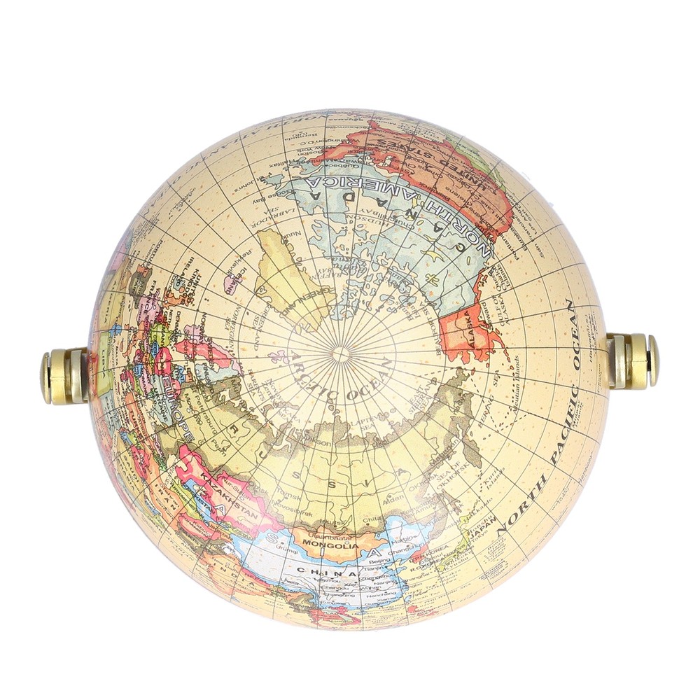 Mini World Map Globe English Edition Desktop Rotating Earth Geography Globe WT