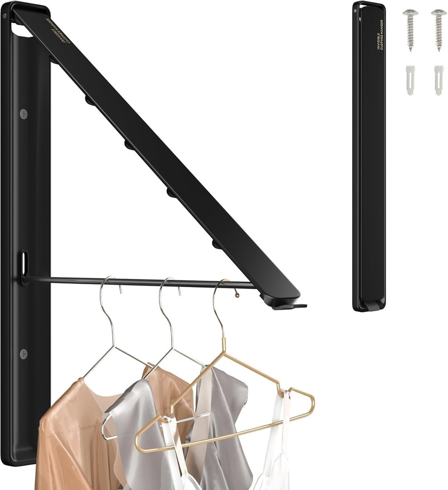 60-Pound Capacity Wall-Mounted Clothes Drying Rack - Rust-Proof Metal Design