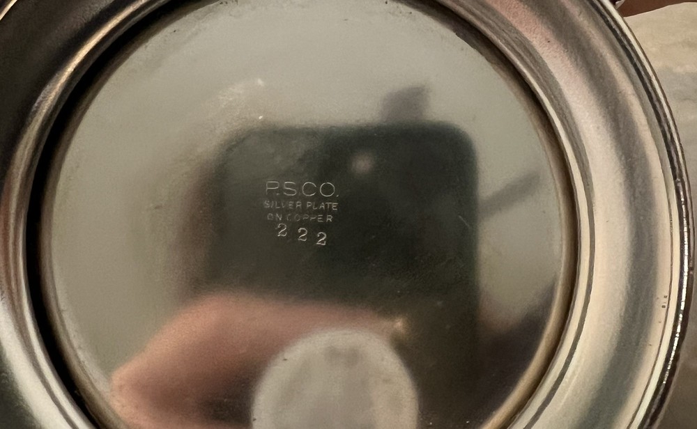 Vintage PSCO 222 Silver Plate over copper Teapot