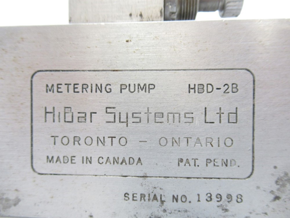 HBD-2B HiBar Systems Precision Metering Pump