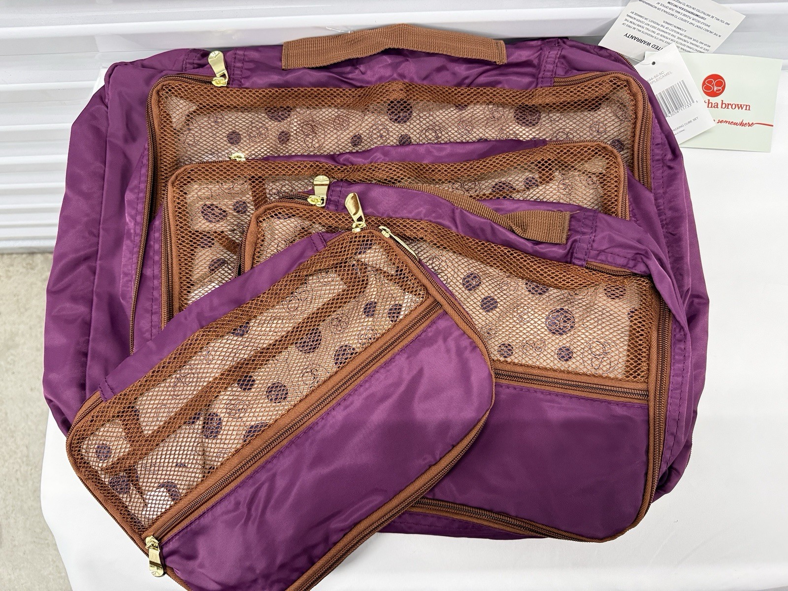 Samantha Brown Packing Cubes 5-piece Set PURPLE LUGGAGE ORGANIZER SET RARE NEW