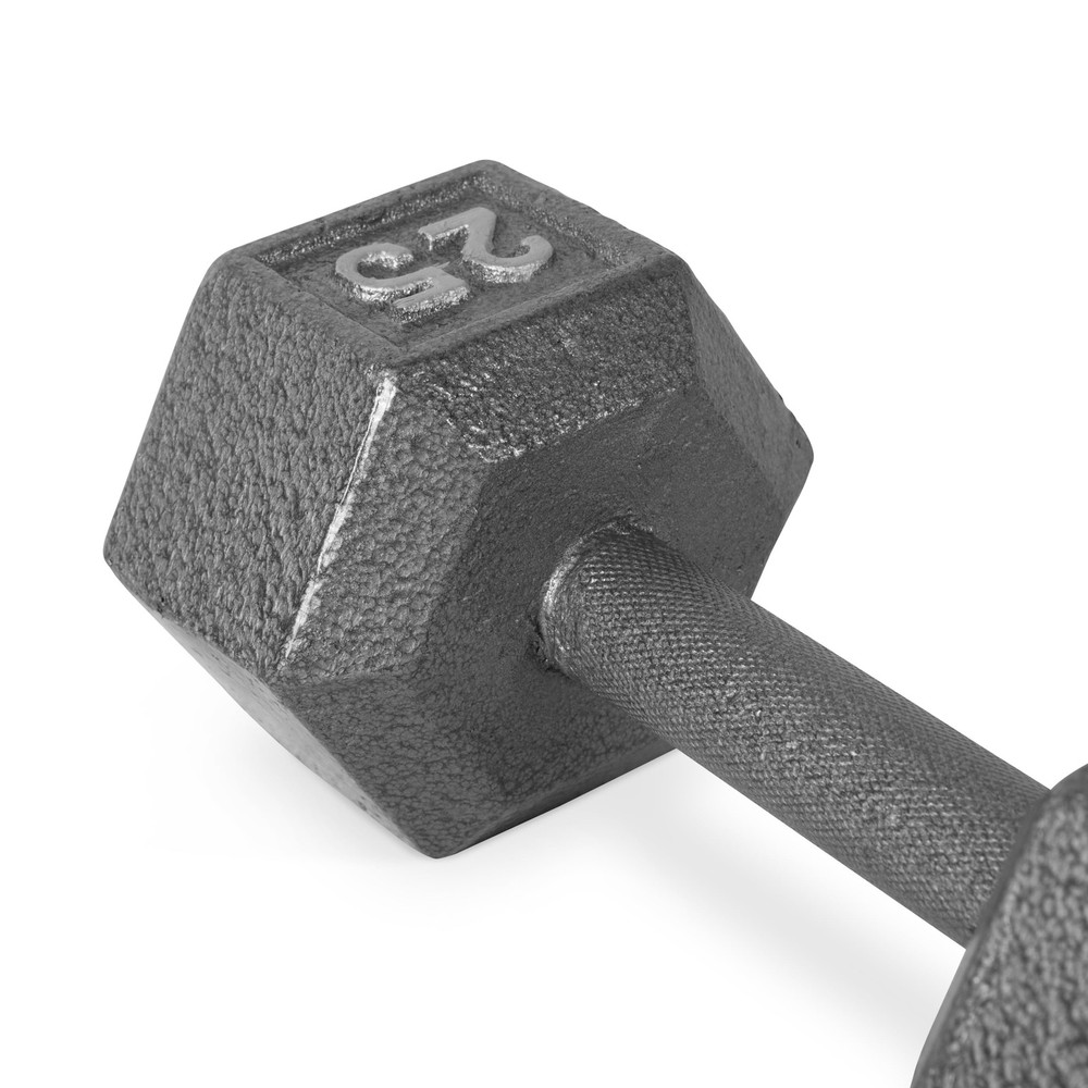 Barbell 25lb Cast Iron Hex Dumbbell, Single