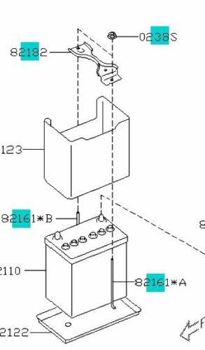 Genuine Subaru Battery Tie Down Holder RODS NUTS Clamp Kit 2014-2018 Forester