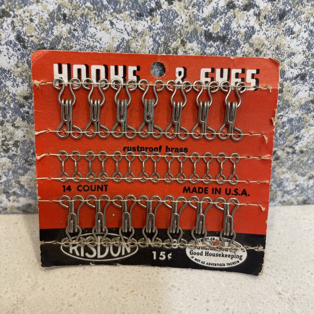 Vintage Risdon Hook And Eyes Sewing Notions