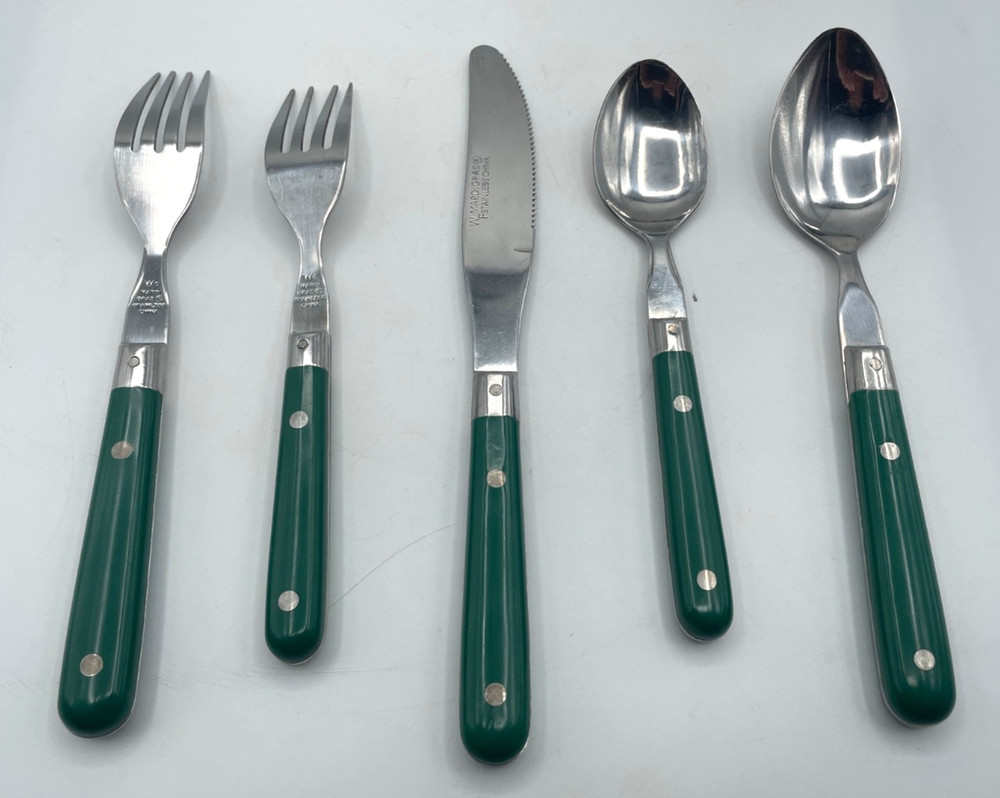 5-Pieces Washington Forge Mardi Gras Stainless Flatware Hunter Green