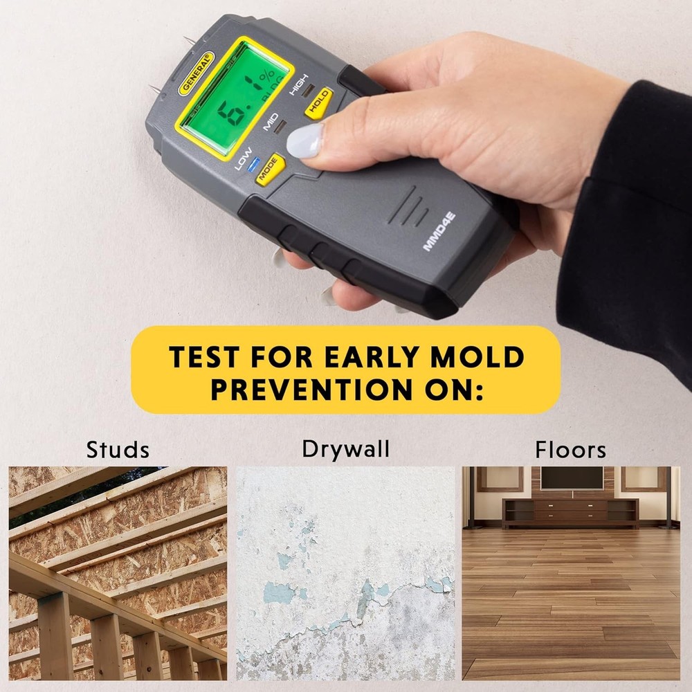 Digital Moisture Meter Pin Type Water Leak Detector LCD Display