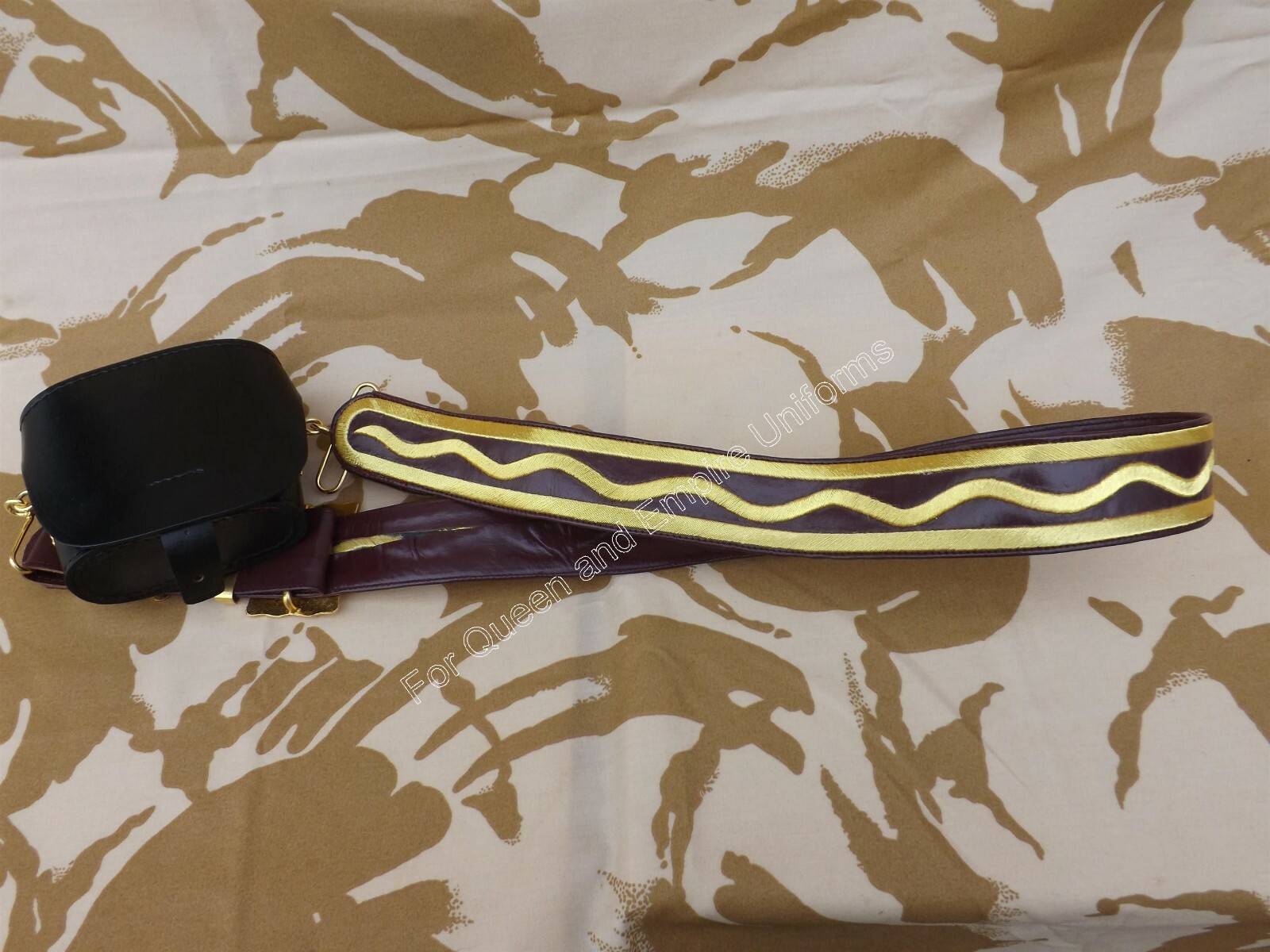 Repro Victorian Royal Engineer Officer Cross Belt/ Pouch belt. Large size.