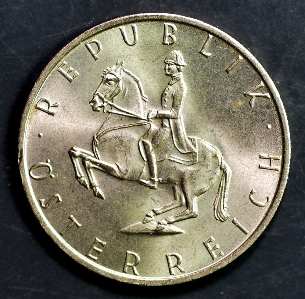 WORLD SILVER! 1969 AUSTRIA 5 SCHILLINGS