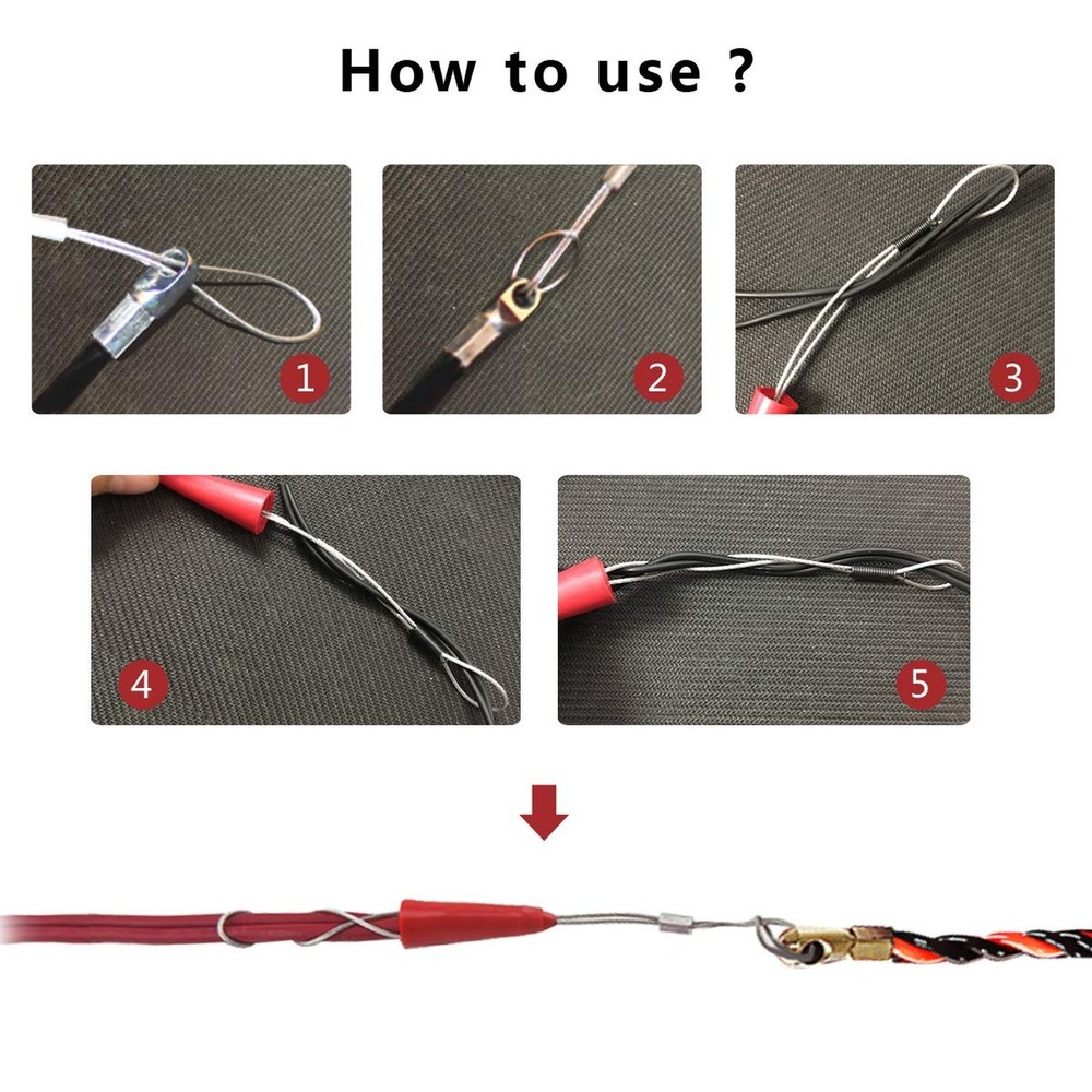 10M 33ft Fish Tape Cable Puller Kit 4mm PET Electrical Cable Puller Through W...