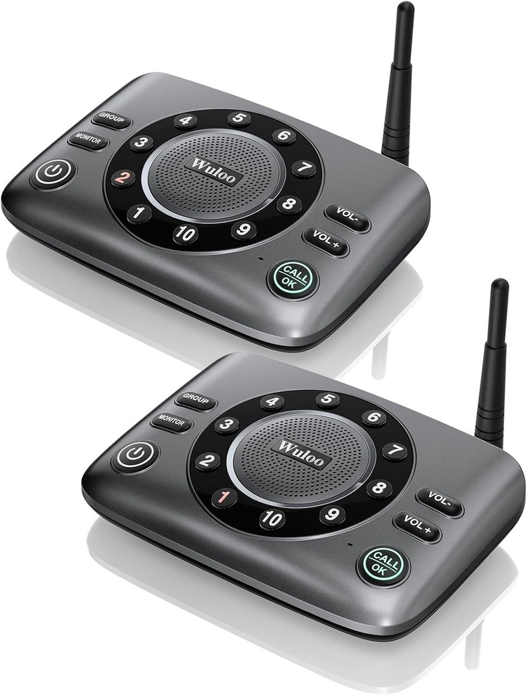 (2) Wuloo Full Duplex 2-Way Audio Wireless Intercom System 5280ft Range S600-P2