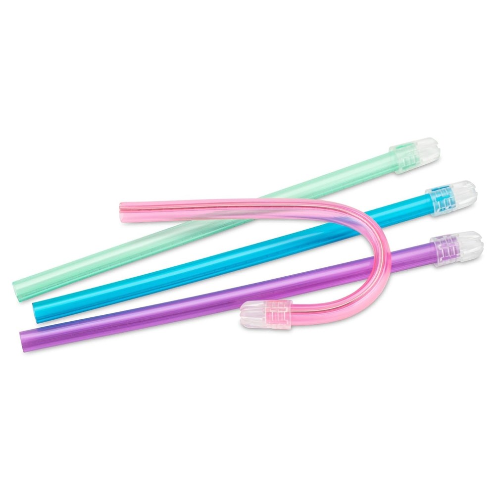 Practicon Rainbow Disposable Saliva Ejectors, 4 Assorted Bright Colors, Dental E