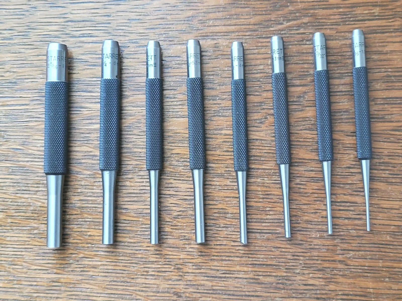 Starrett No. S 565 Drive Pin Punches Set (8) w/Pouch Machinist Tools USA