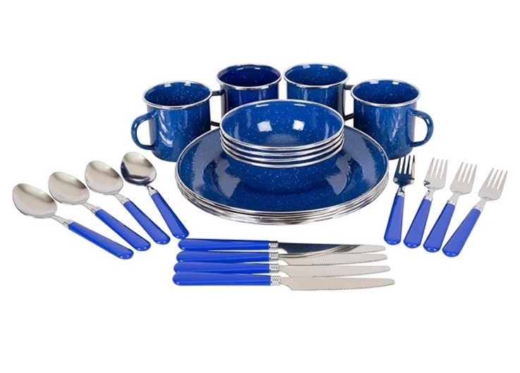 New In Box! Stansport 24 Piece Tableware Set