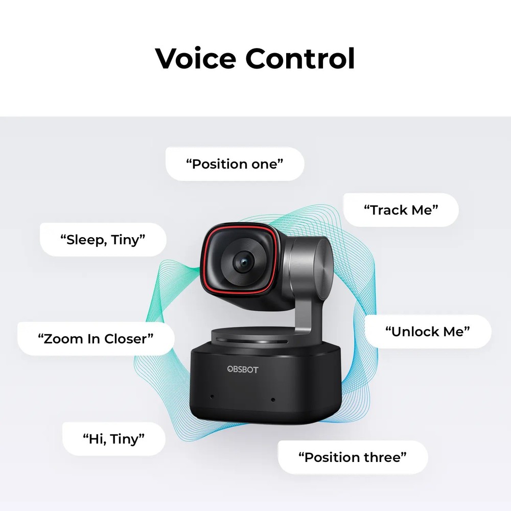 OBSBOT Tiny 2 AI Powered PTZ 4K Webcam with Dual Native ISO Technology