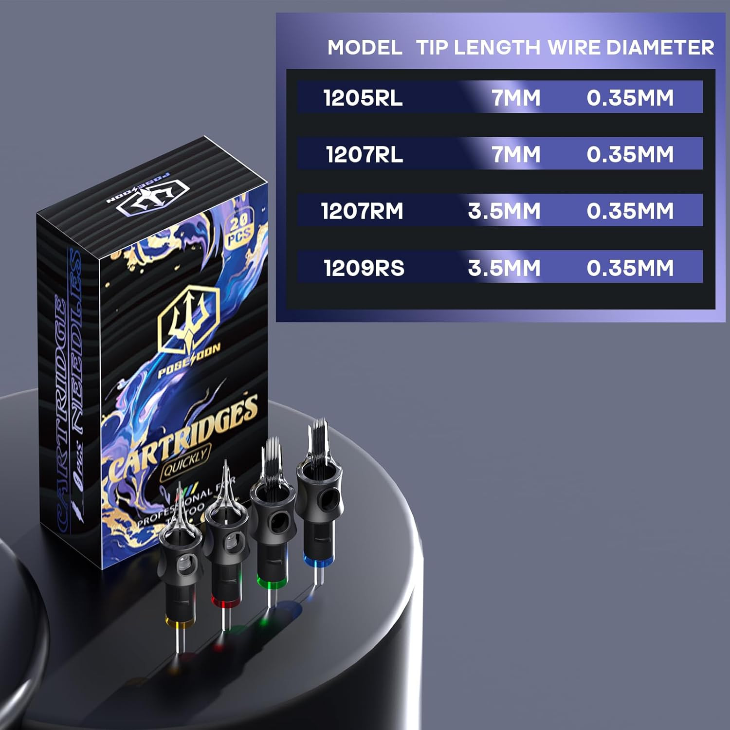 POSEIDON Cordless Tattoo Pen Kit with 2×1600Mah Batteries & Complete Starter Set