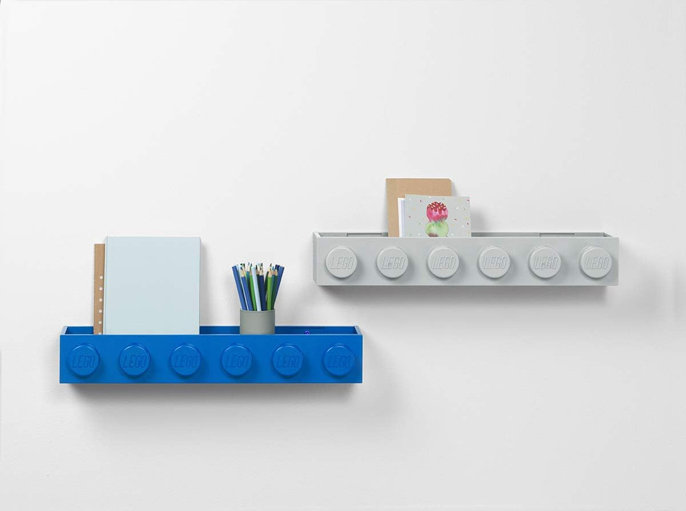 , Lego Book Rack - Decorative Floating Shelf Storage - White