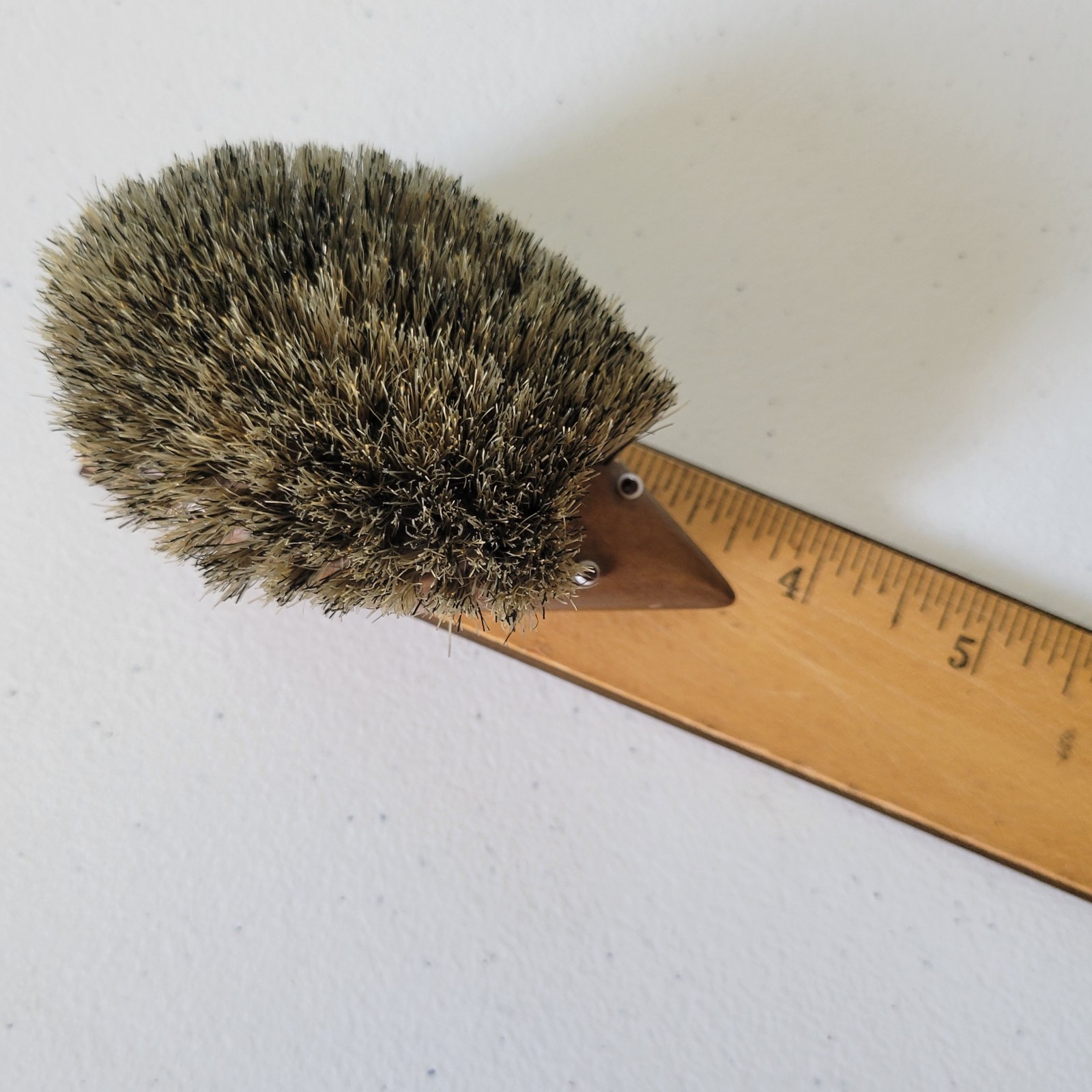 Vintage 60s Danish Teak Hedgehog Clothes Tabletop Crumb Brush MCM Shoe Cleaner