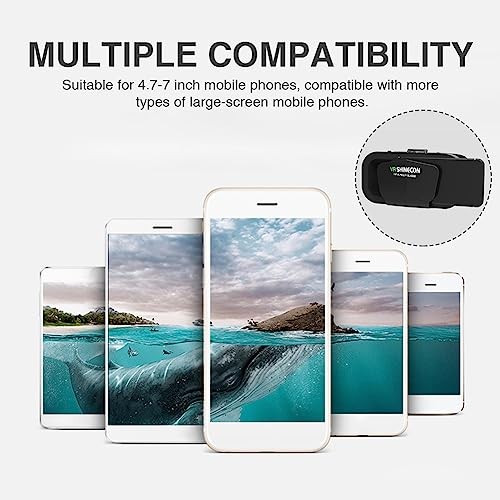 VR Headset Universal 3D Virtual Reality Goggles Support 360°Panorama Black