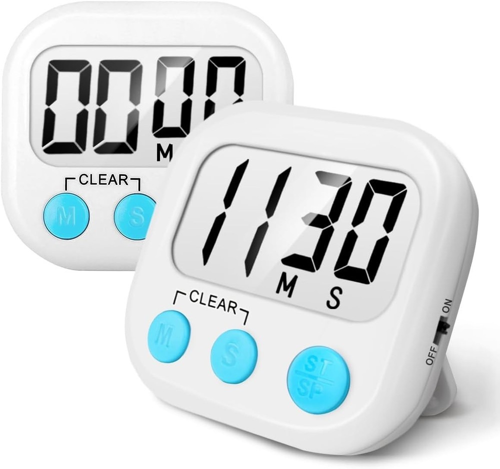 Effortless 99-Minute Digital Kitchen Timer Set with Memory & Magnetic Hook